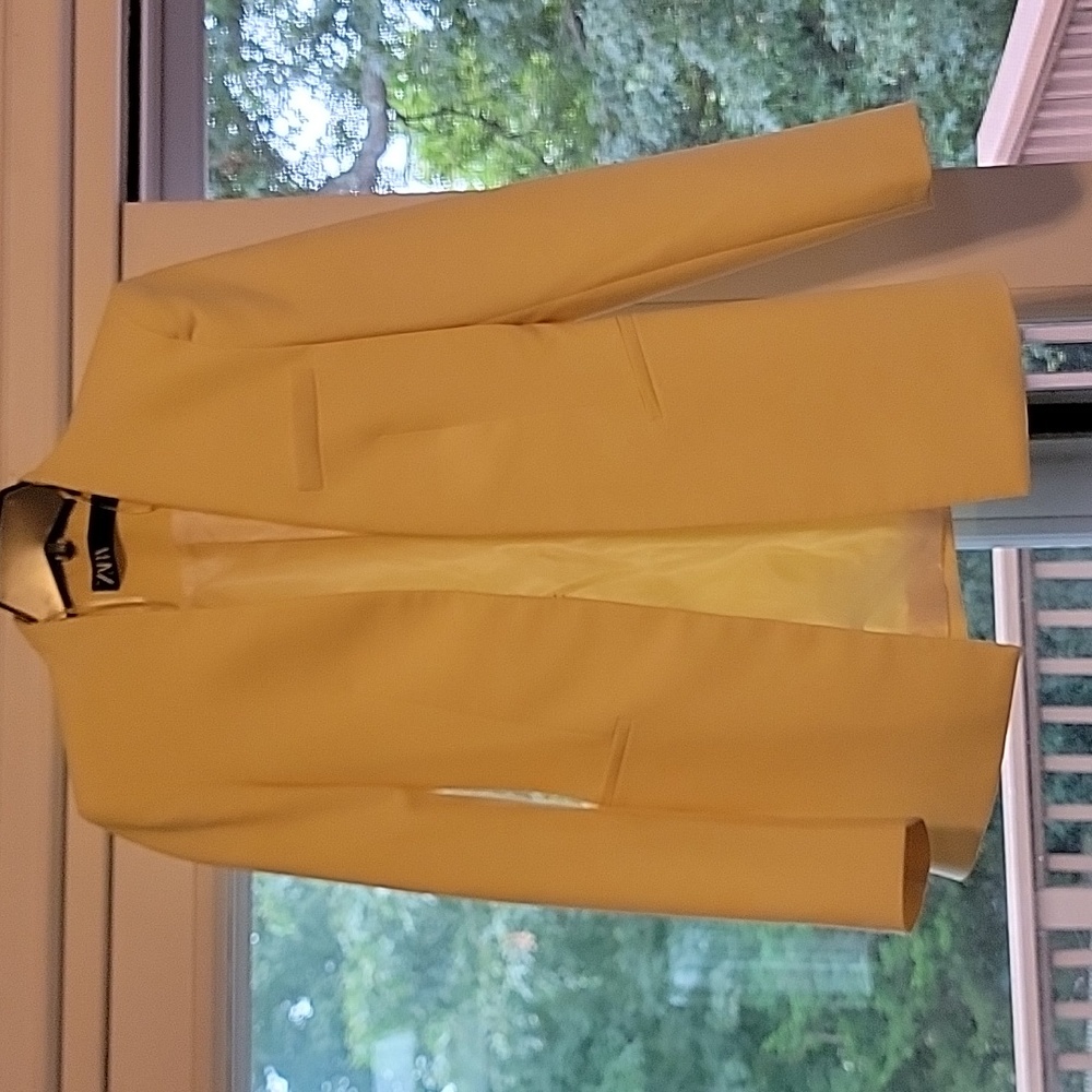 Zara Streamlined Blazer - Butter Yellow - Size SX